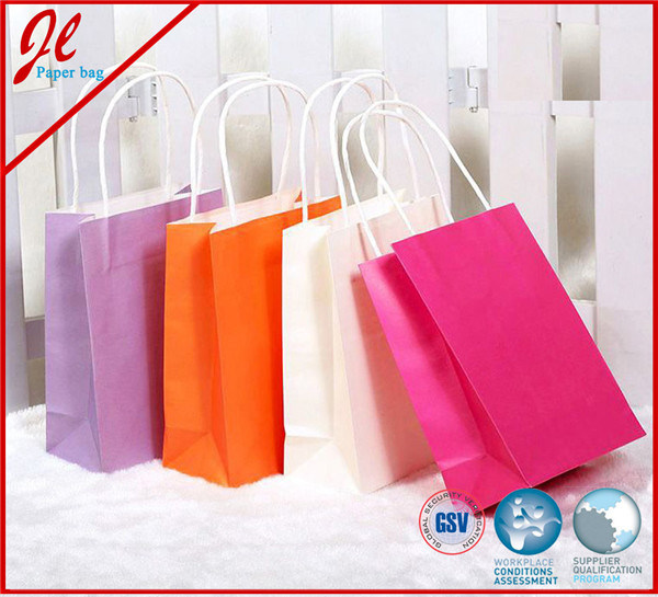 Short Handle Craft Paper Bag for Shopping