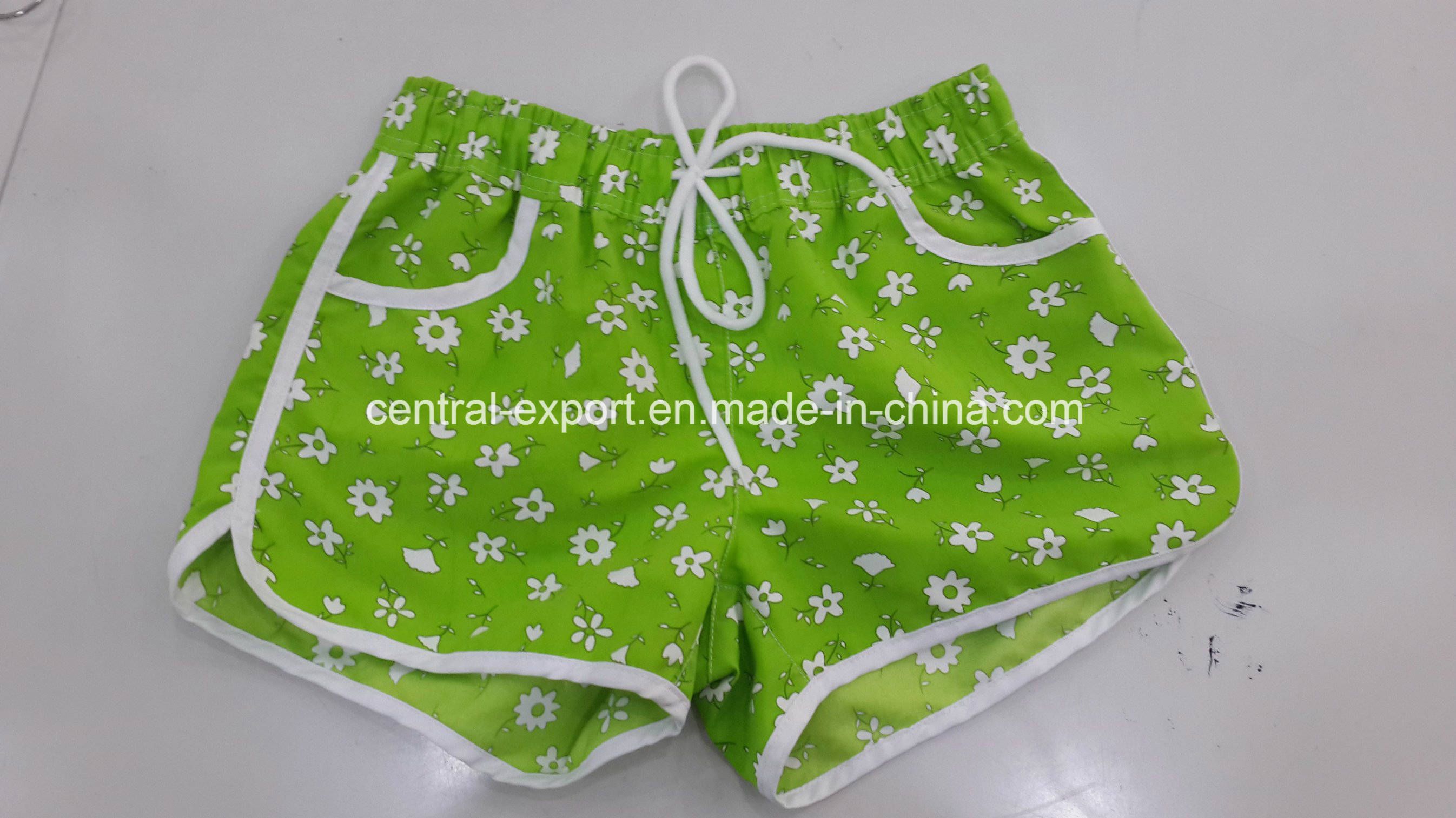 Oeko-Tex Full Elastic Waist Polyester Patterned Lady Board Short Swimwear