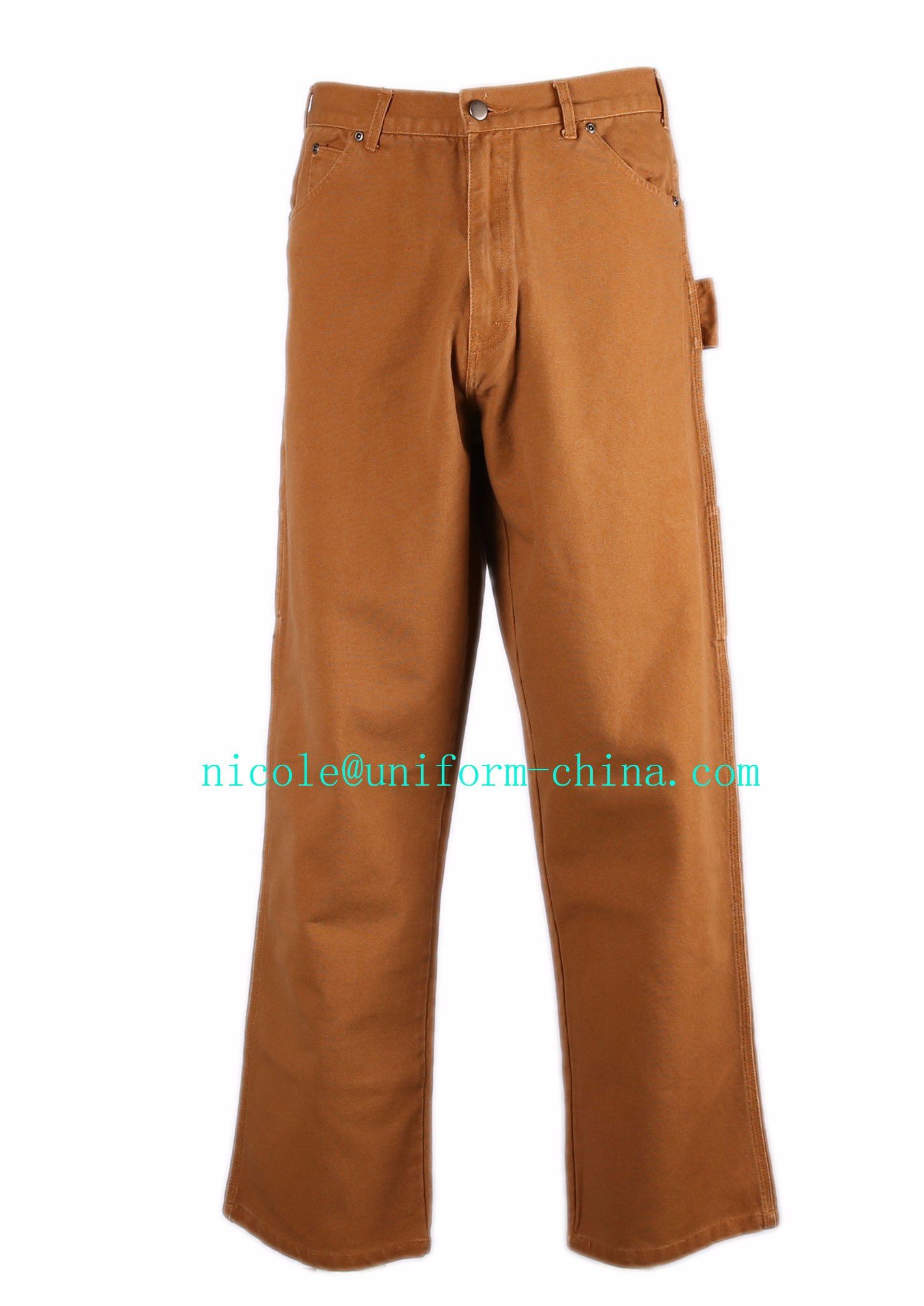 Tan Color Mens Cotton Work Casual Pants with Canvas Fabric