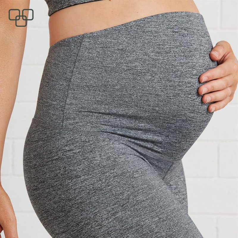 Warm Breathable Comfortable Plain Black High Waist Maternity Legging