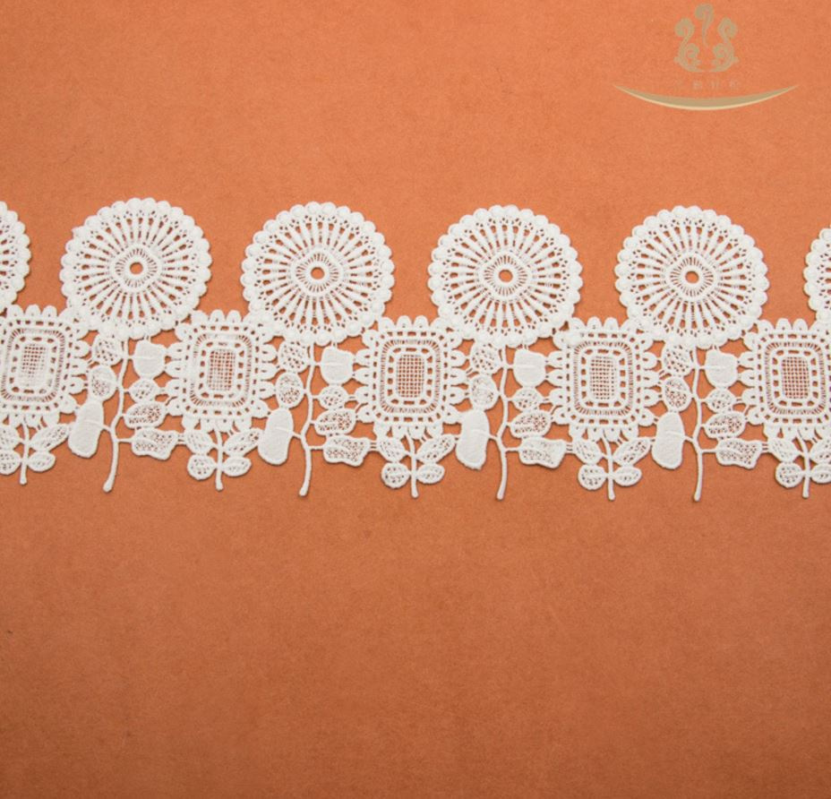 Eco-Friendly, Water Soluble Feature and Embroidered Technics Cord Lace