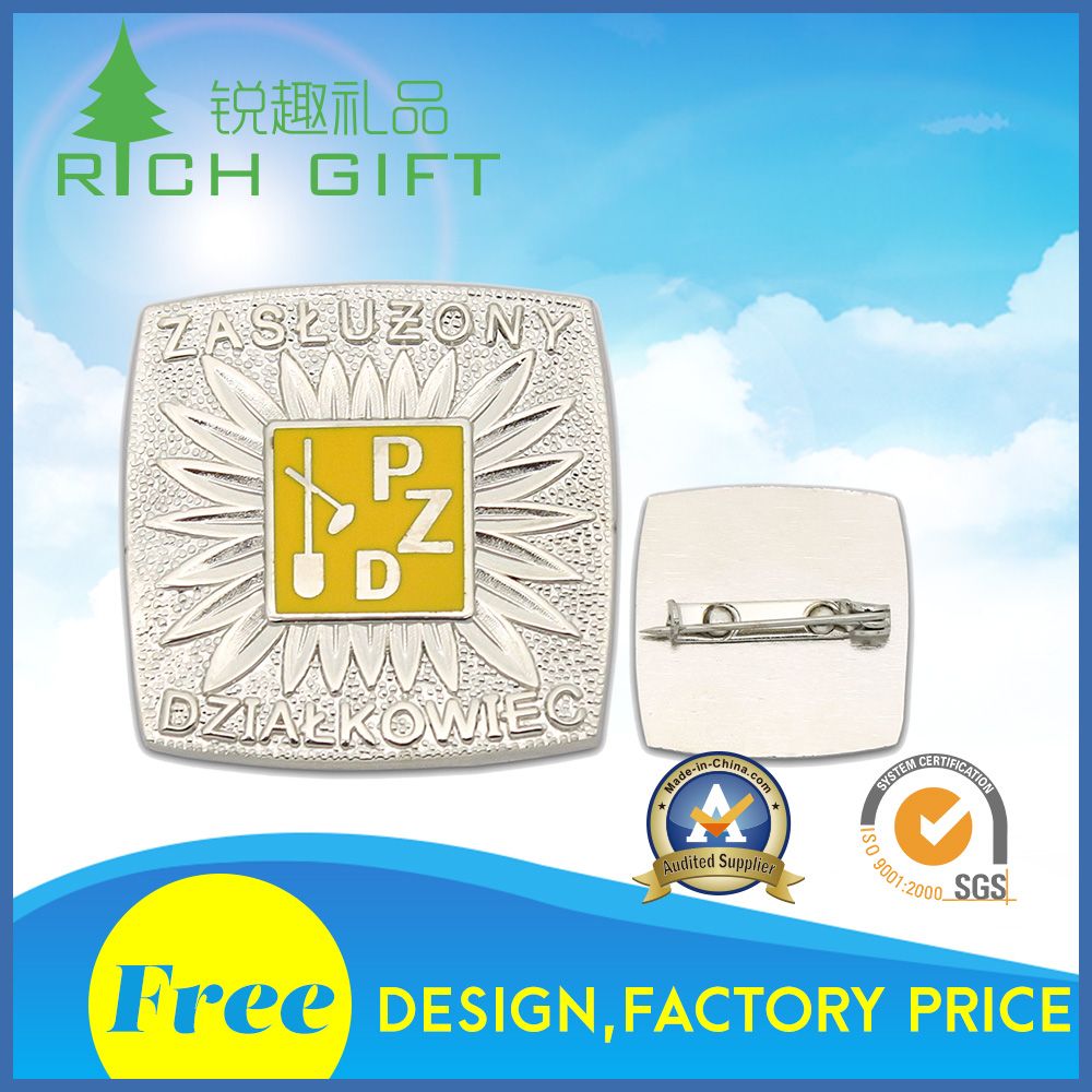 Delicate and Beautiful Nickle Plated Metal Lapel Pins for Wholesale