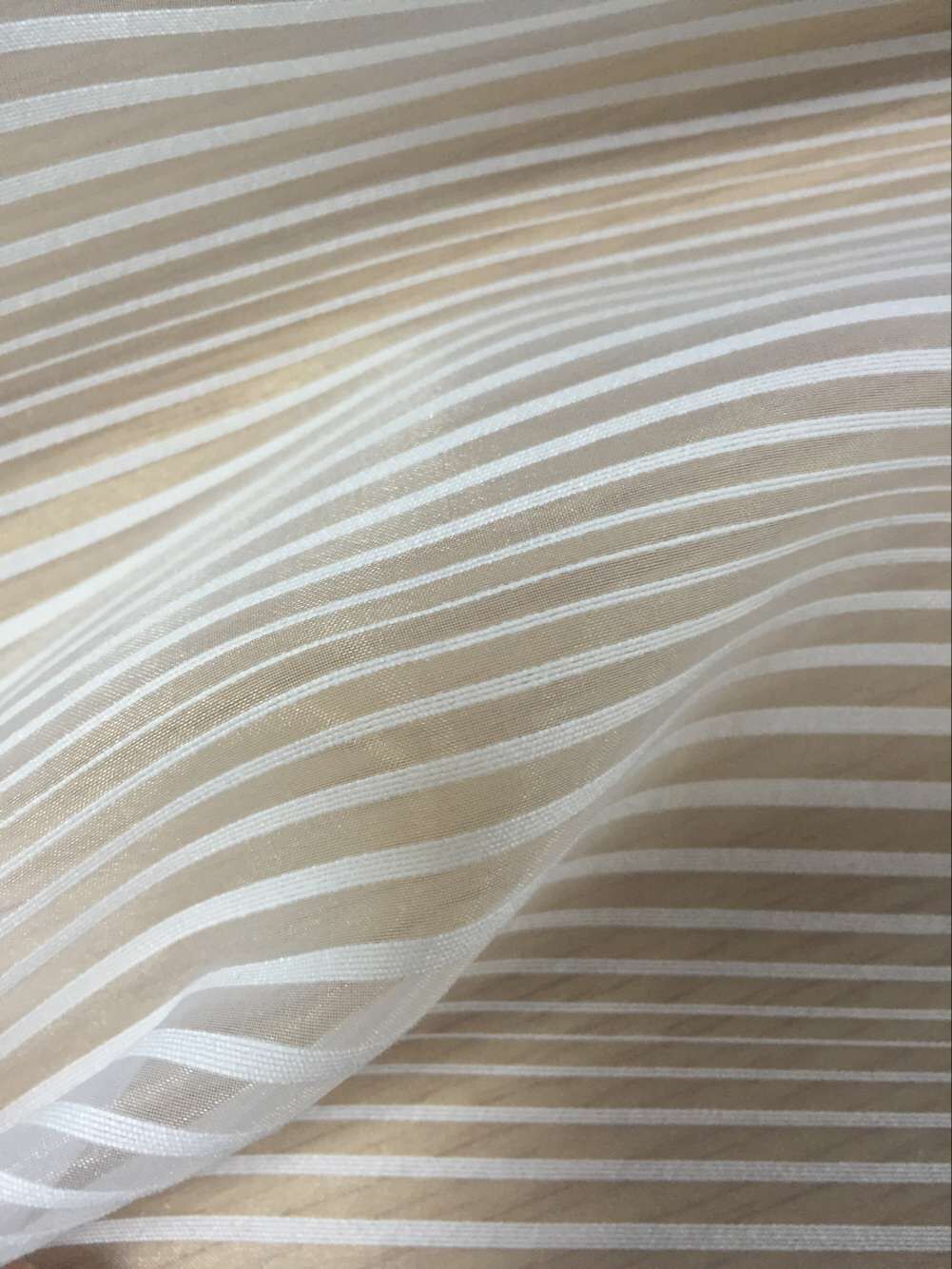 100%Polyester Glitter Stripe Organza Made in China