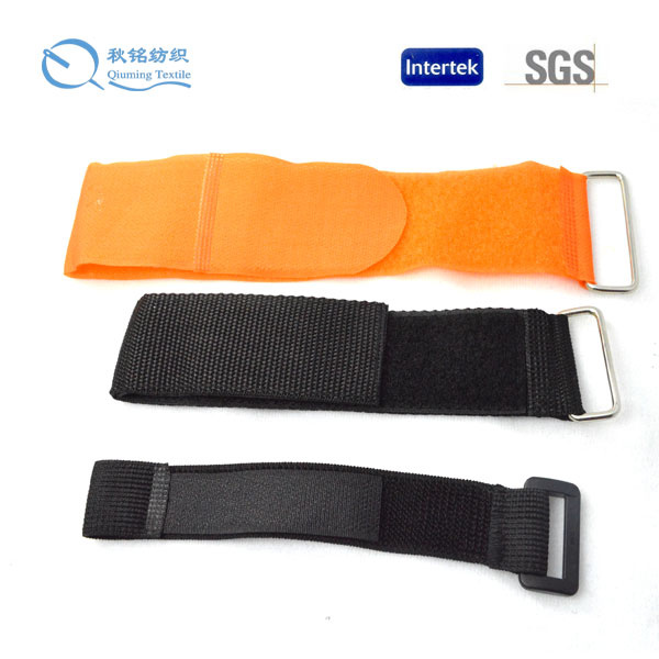 Black Hook & Loop Elastic Bundled Straps with Buckle