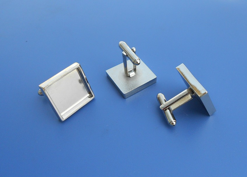Custom Zinc Alloy Rectangular Metal Blank Cufflinks