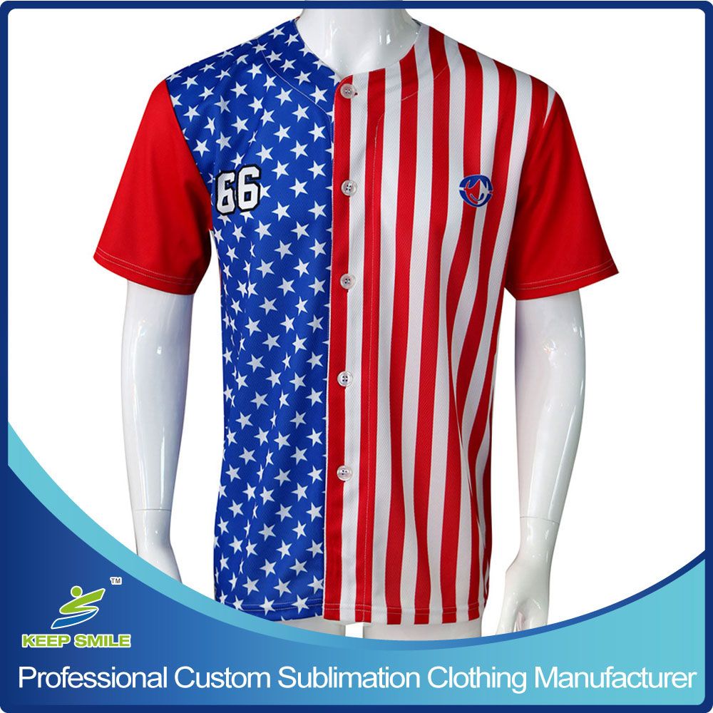 Custom Made Sublimation Full Buttons Down Baseball Jerseys