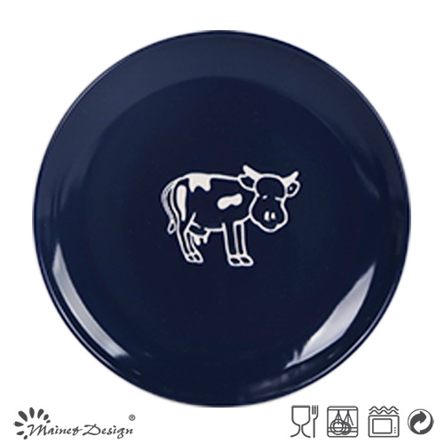 Simple Silk Screen Pattern Homestyle Salad Plate