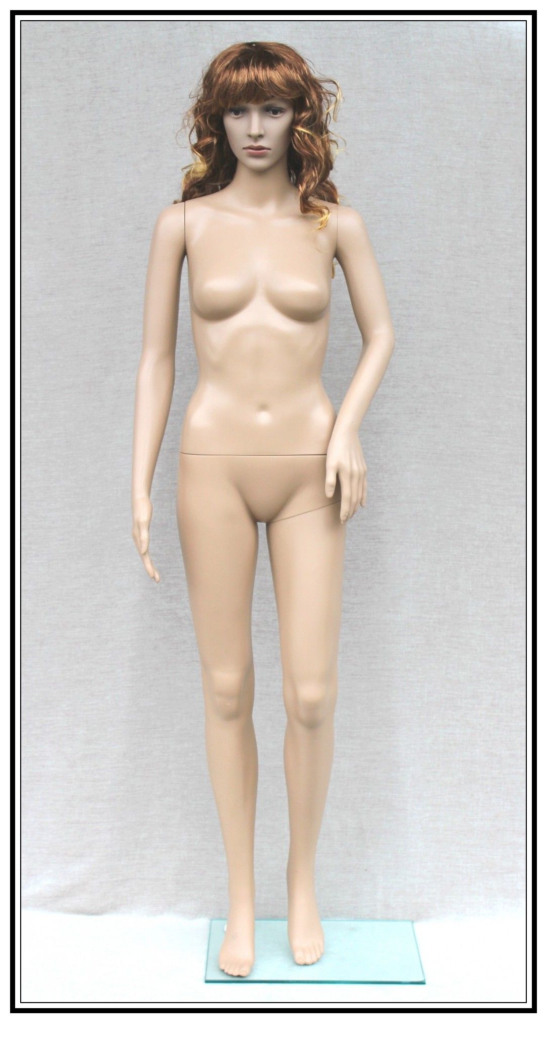 Skin Color Window Display Plastic Female Torso Form Mannequin