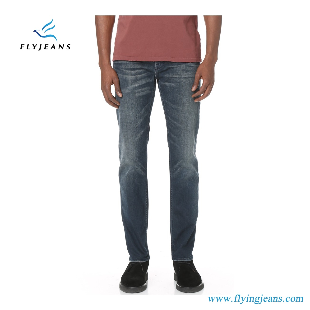 OEM Service Fashion Slim-Fit Whisker Men Denim Jeans (Pants E. P. 4115)