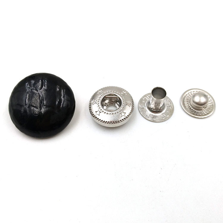 Imitation Crocodile Skin PU Leather Covered Spring Snap Buttons
