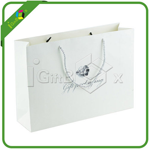 White Paper Bag with Custom Logo Printing