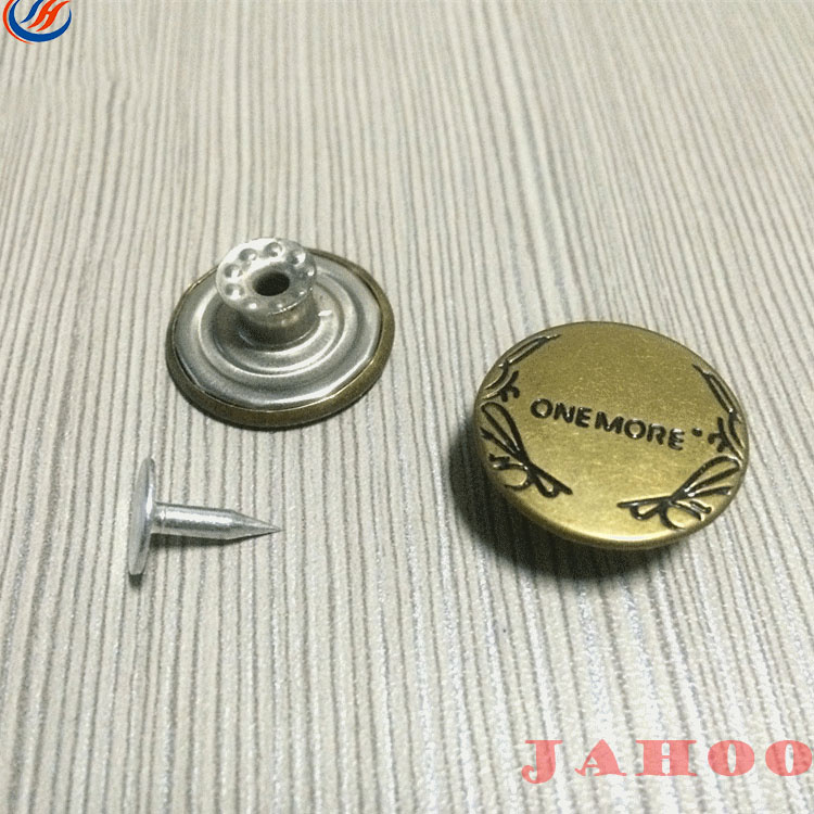 Garment Accessory Denim Moving Jean Jacket Custom Shank Metal Button for Jeans