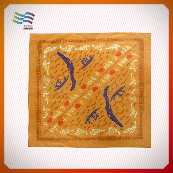 Cheap Comfortable Square Custom Red Silk Scarf for Advertising