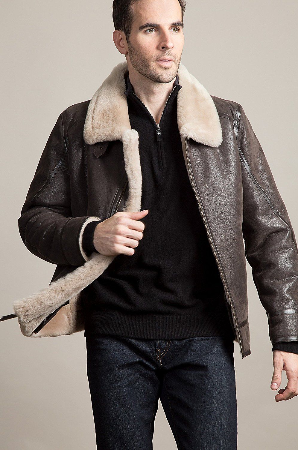 Xiaolv88 Sheepskin Bomber Jacket