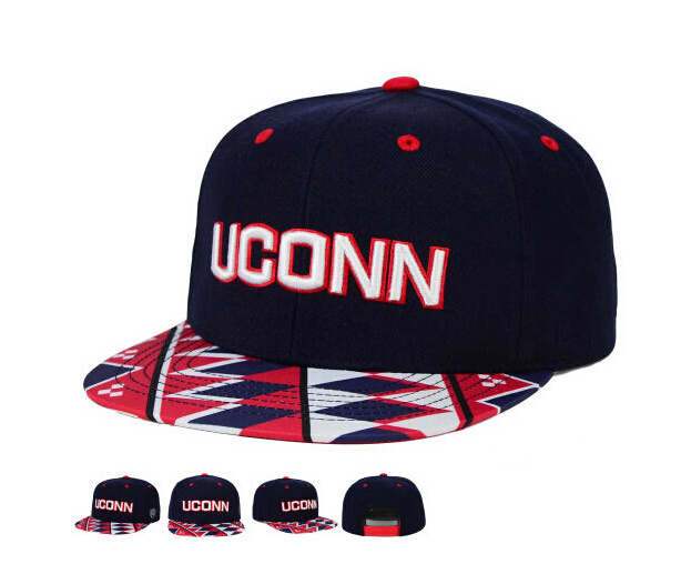 Wool Checked Brim Snapback Cap with 3D Embroidery Logo