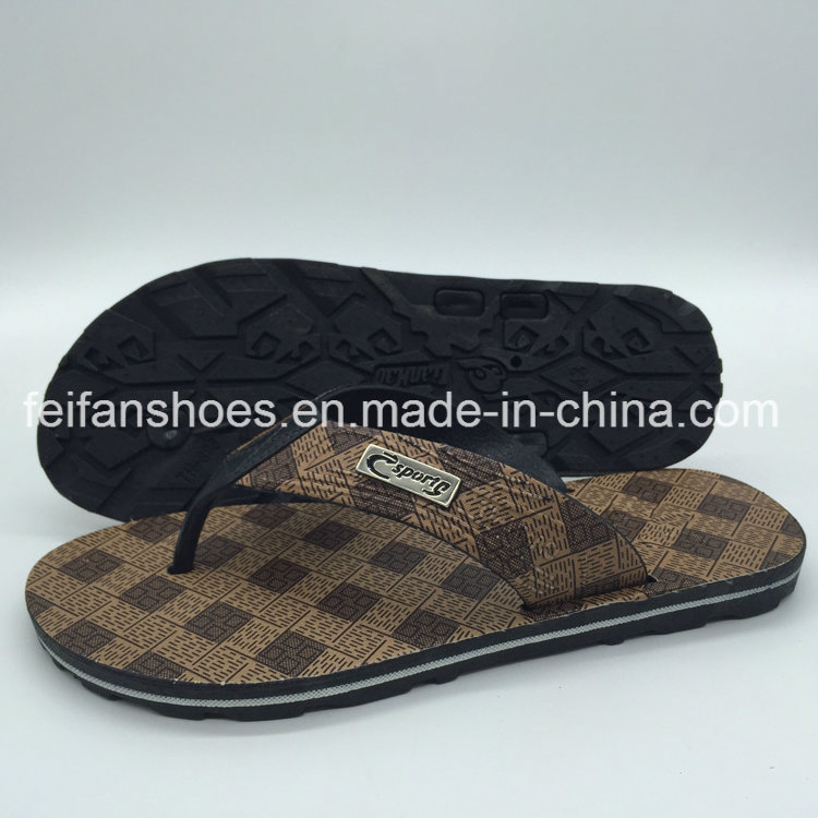 Cheap Men Beach Flop Flips PVC Slippers for Custome (FCL898+9)