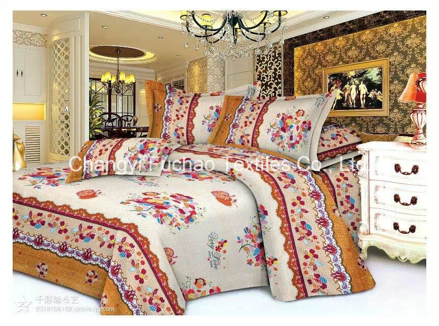 Polyester Microfiber Bedding Set, Super Bright Square