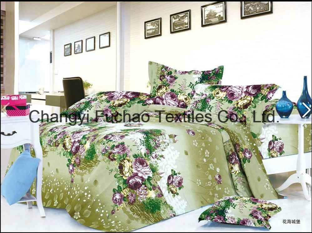Poly /Cotton Full Size High Quality Home Textile Bedding Set