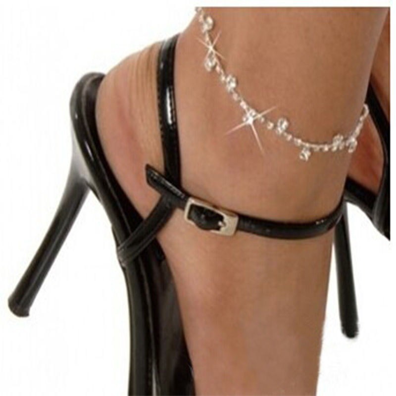 1 PC Silver Crystal Anklet Foot Chain Anklet