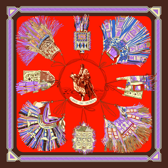 Digital Print Custom Fashion Silk Scarf (F13-0012)