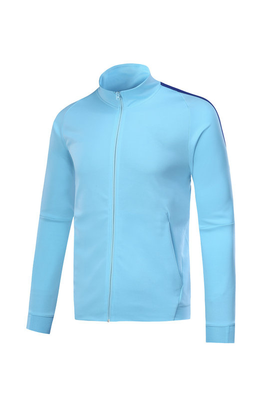 Wathet Pattern Solid Color Long Sleeved Training Jacket