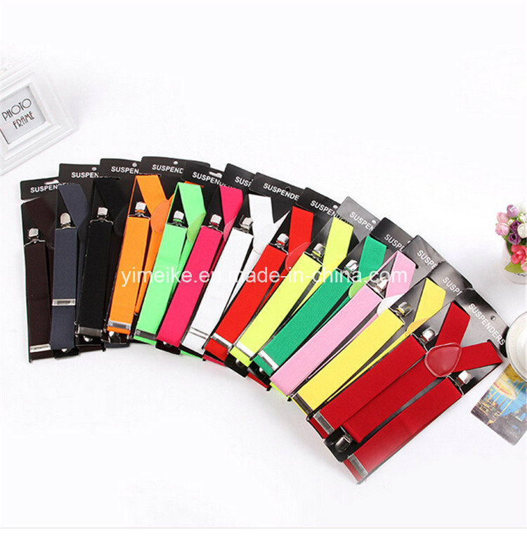 3.5cm Wide Plain Color Stretchable Suspender for Men