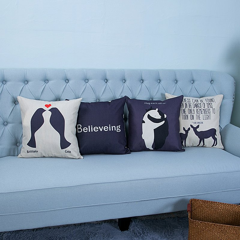 Digital Print Decorative Cushion/Pillow with Bird/Bear Pattern (MX-17)