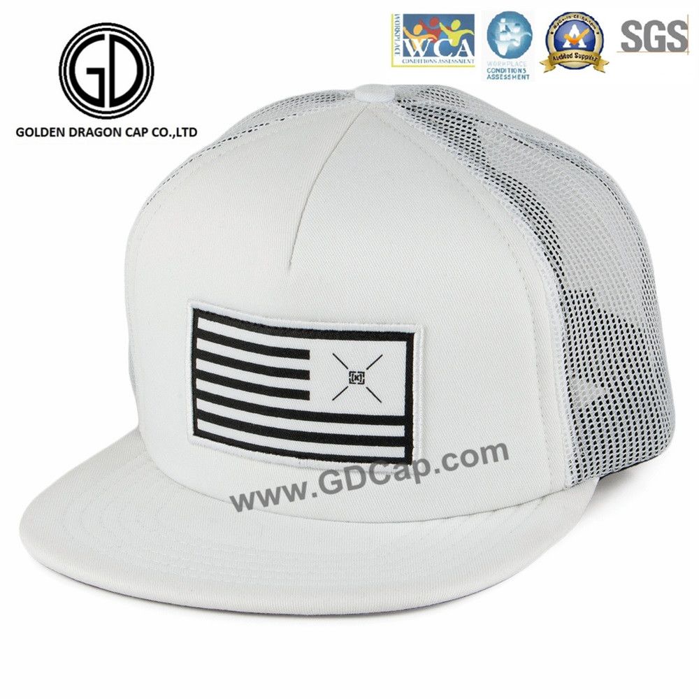 Quality Hip Hop Adjustable Snapback Trucker Hat with Woven Patch