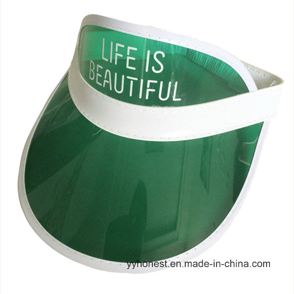 Promotional Custom Printed PVC Transparent Sun Visor Cap