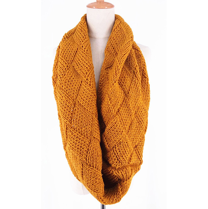 Womens Unisex Neck Warmer Fancy Knitting Thick Winter Loop Snood Scarf (SK156)