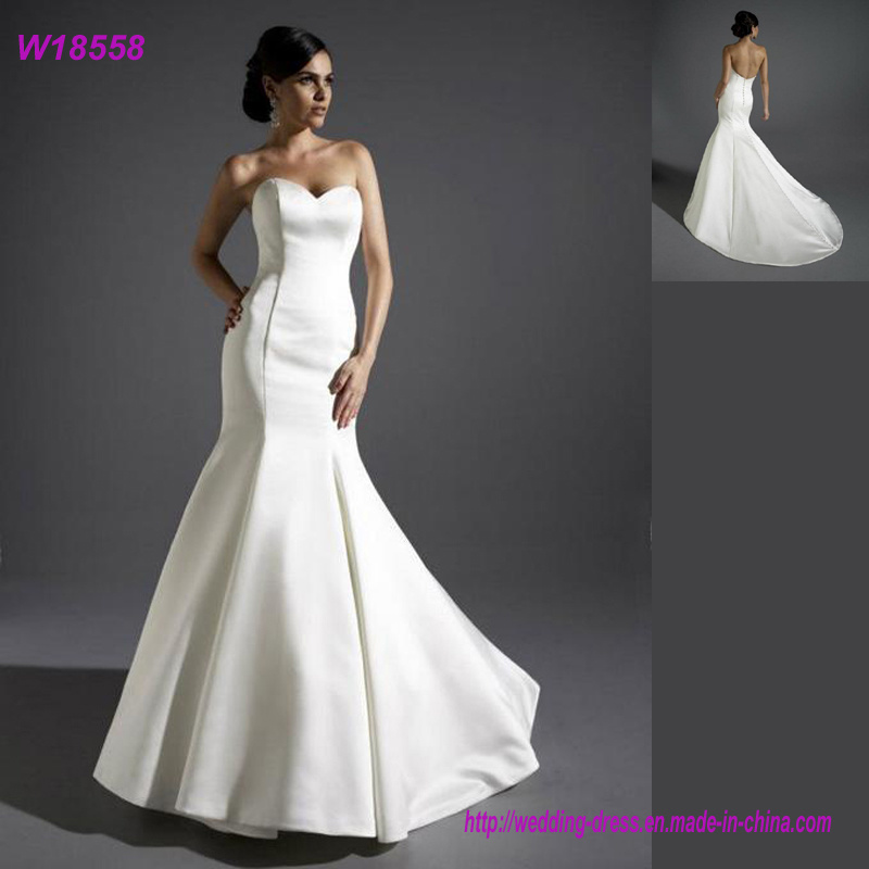 100% Polyester Strapless Gorgeous Cheap Sell Wedding Dress Bridal Ball Gown