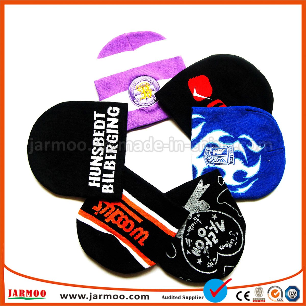 Custom Design Acrylic Stripe Beanie Cap