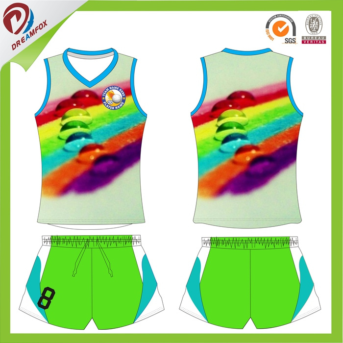 Polyester Breathable Quick Dry Custom Volleyball Jersey and Shorts