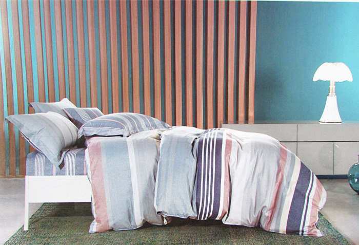 Printing Striped Cotton Bedding Set for Home Design