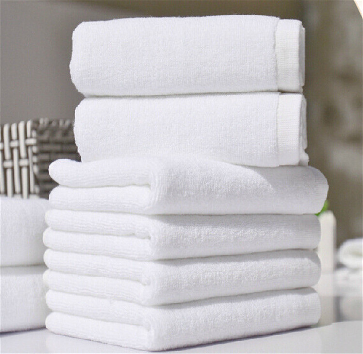 Custom Soft Plain White 100% Cotton Hotel Towels for Bathroom