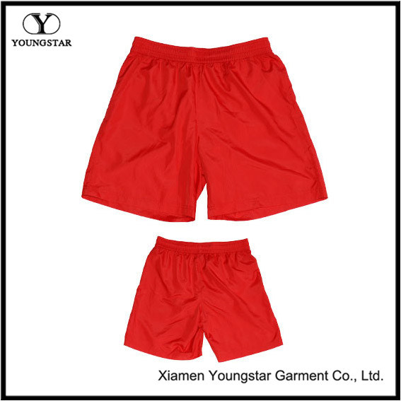 Mens Red Lined Microfiber Shorts Short Sports Beach Pants