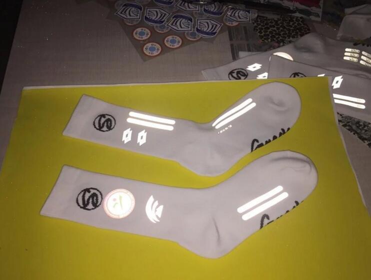 Custom Reflective Heat Transfer Logo & Reflective Sticker for Sports Socks
