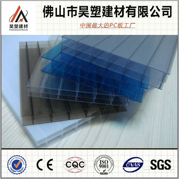100% Bayer Materials Opal Triple-Wall Polycarbonate Hollow Sheet for Awning