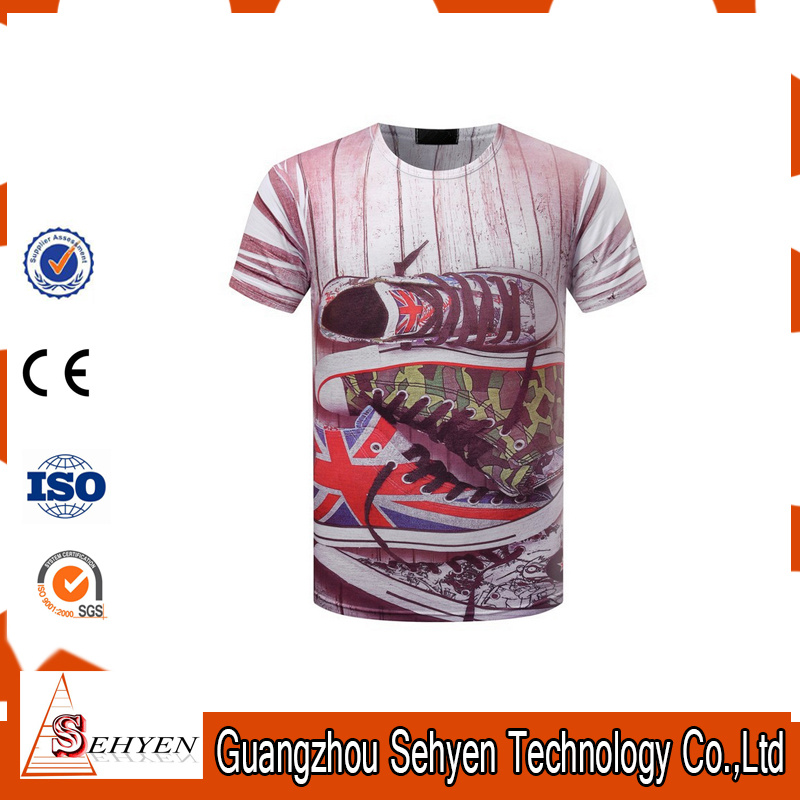 Custom Printed Polyester T-Shirt 3D Sublimation Printing Men Tshirt