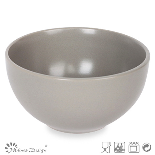 Solid Light Grey Ceramic Bowl