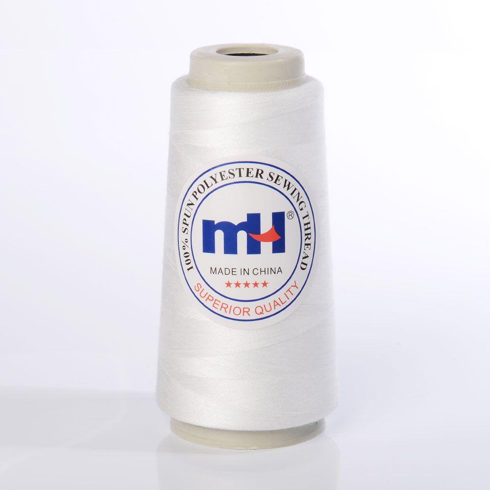 100% Spun Polyester Sewing Thread Raw White Color Thread