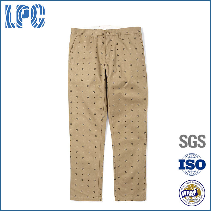 2017 Spring Custom Vintage Cotton Printing Pants