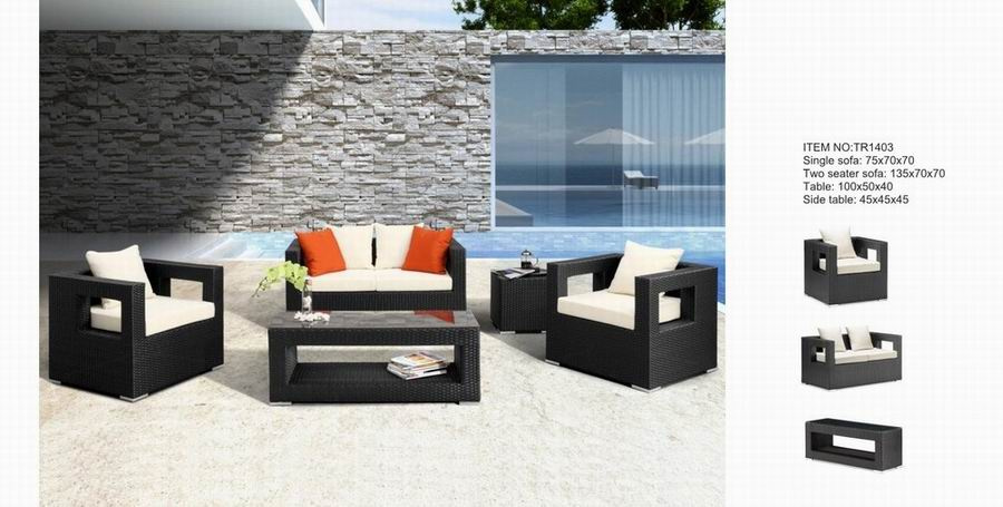 Rattan Garden Sofa with Coffee Table Outdoor