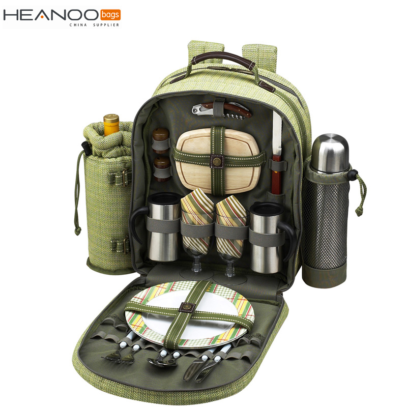 Camping Outdoor Folding Portable Meal 4 Person Table Ice Cooler Picnic Backpack