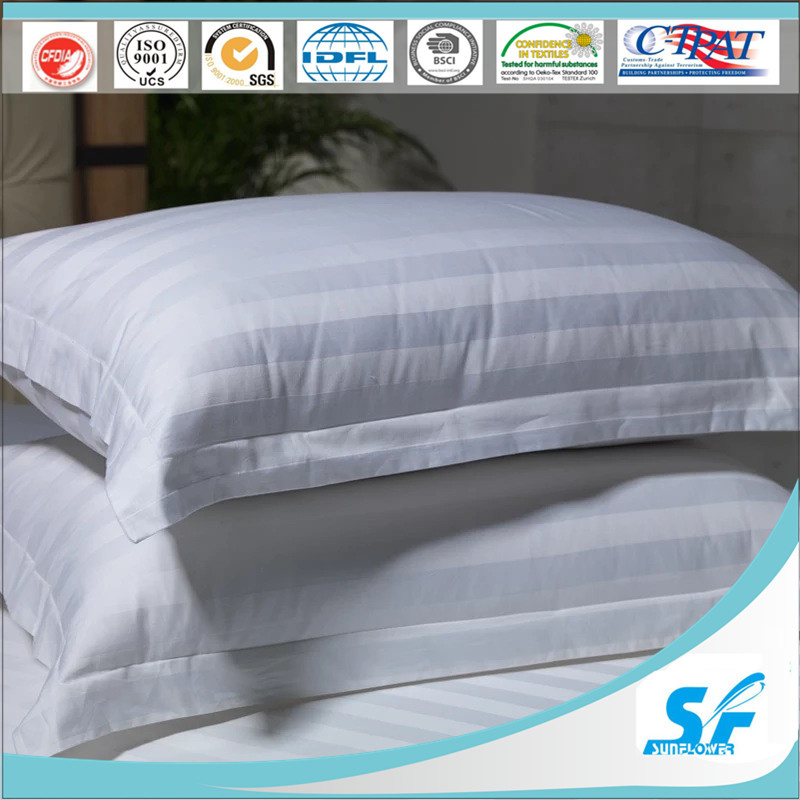 Microfiber Pillow with 300tc Stripe Pillow Cover with Flap