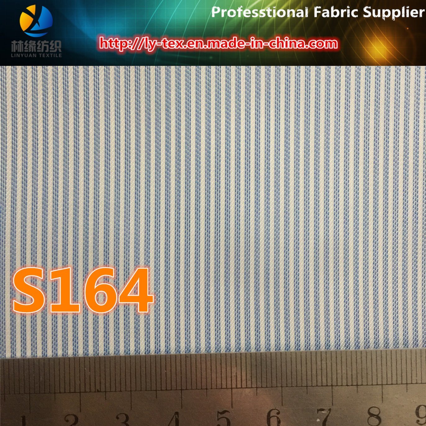 Blue/Whit Suit Lining Fabric in Polyester Stripe (S164.165)