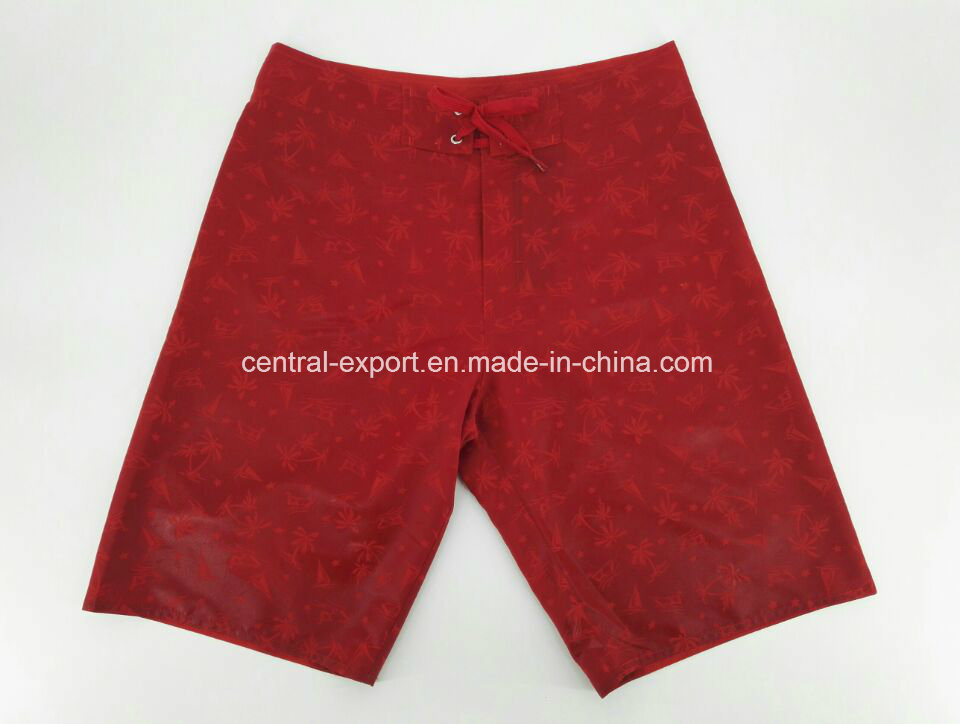 Allover Invisible Printed Microfiber Polyester Twill Flat Elastic Men Board Short