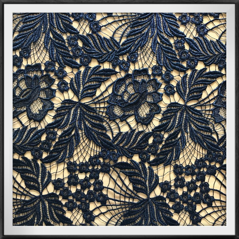 Guipure Lace with Foil Flower Foil Guipure Lace