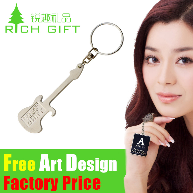 High Quality Custom Metal PVC Custom Guitar Keyring