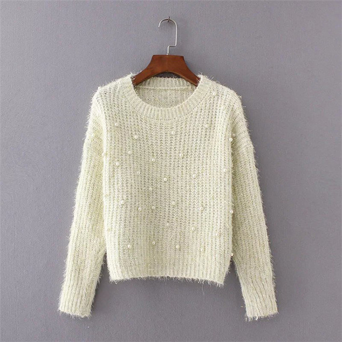 New Knitting Fabric Design Sweater for Women Colorful Pullover